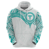 Personalised New Zealand Aotearoa Hoodie Nurse Tribal Teal Version