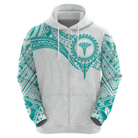 Personalised New Zealand Aotearoa Hoodie Nurse Tribal Teal Version