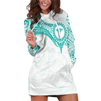 Personalised New Zealand Aotearoa Hoodie Dress Nurse Tribal Teal Version