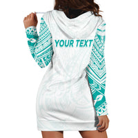Personalised New Zealand Aotearoa Hoodie Dress Nurse Tribal Teal Version