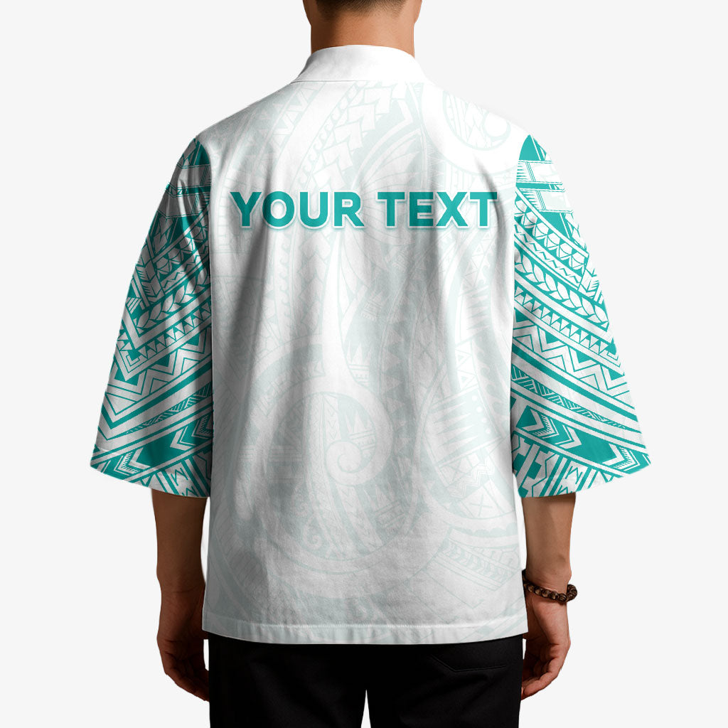 Personalised New Zealand Aotearoa Kimono Nurse Tribal Teal Version