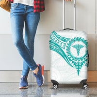 New Zealand Aotearoa Luggage Cover Nurse Tribal Teal Version