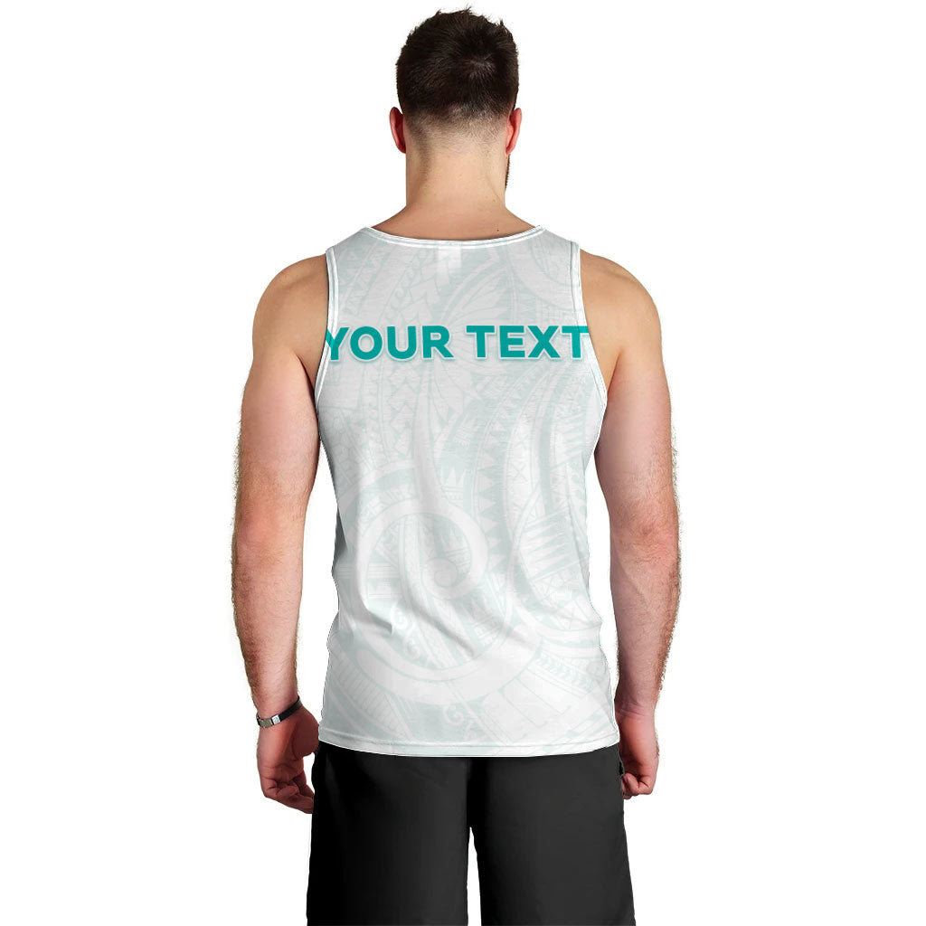 Personalised New Zealand Aotearoa Men Tank Top Nurse Tribal Teal Version