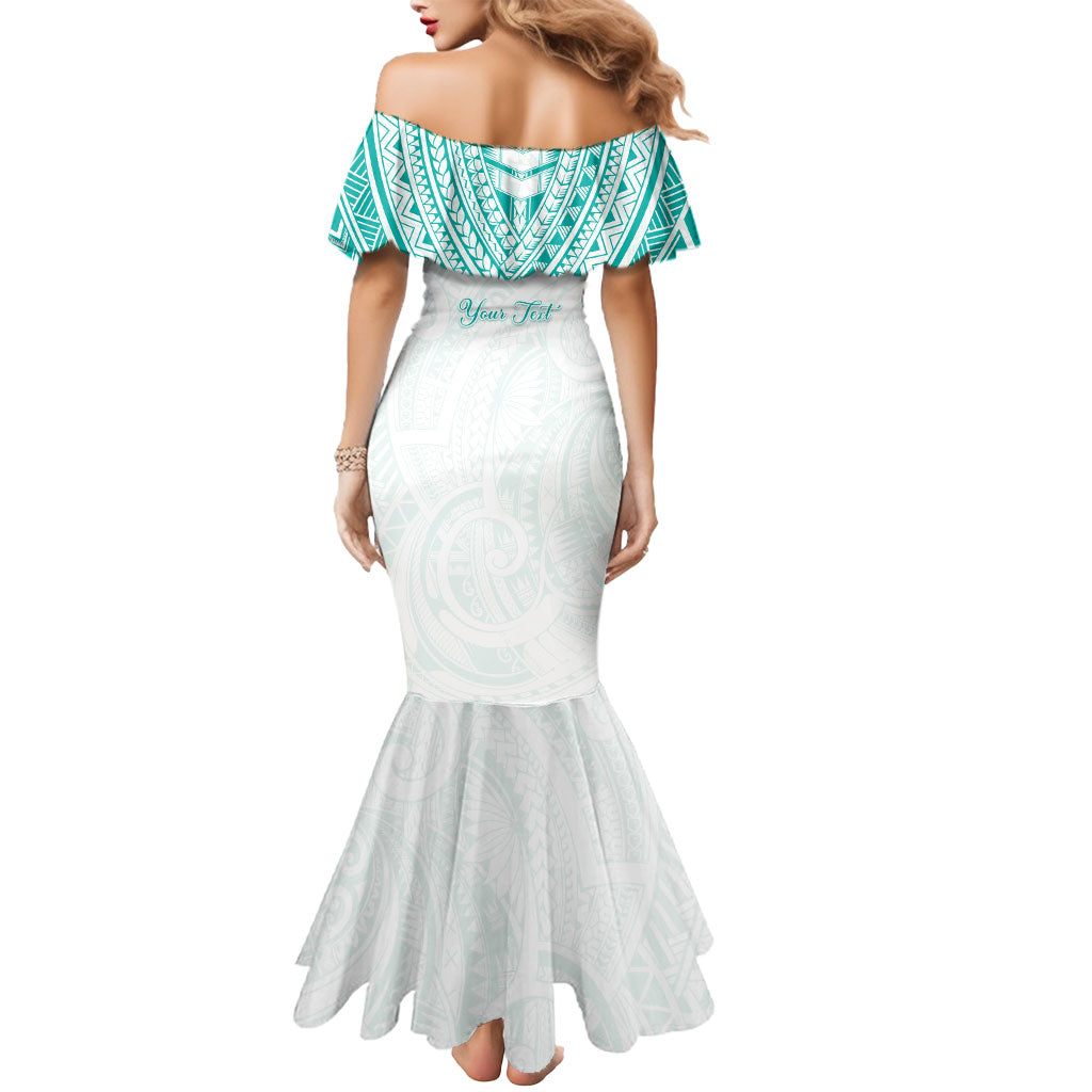 Personalised New Zealand Aotearoa Mermaid Dress Nurse Tribal Teal Version