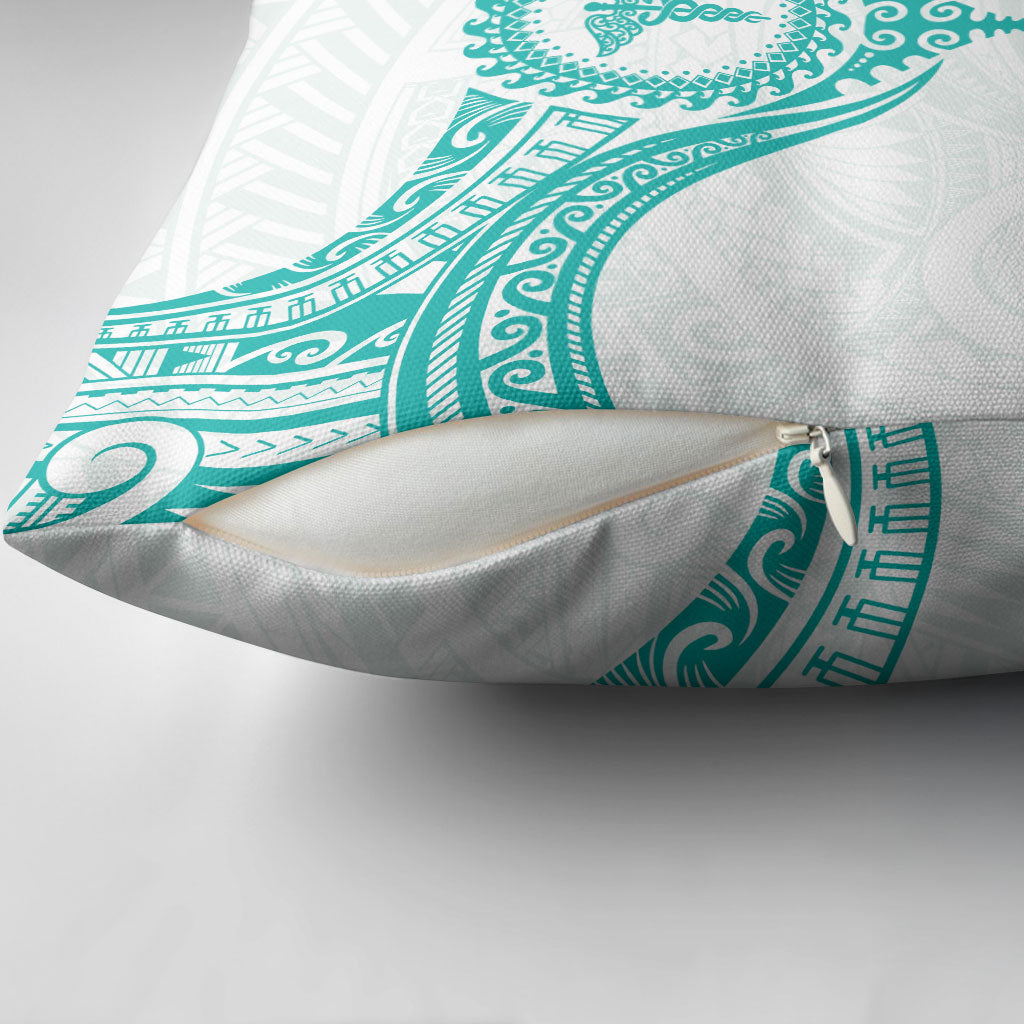 New Zealand Aotearoa Pillow Cover Nurse Tribal Teal Version