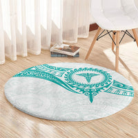 New Zealand Aotearoa Round Carpet Nurse Tribal Teal Version