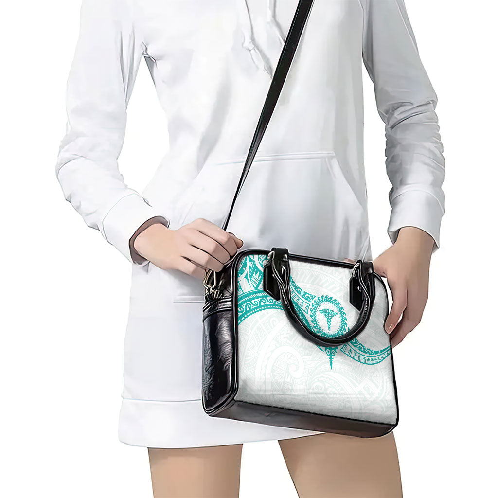 New Zealand Aotearoa Shoulder Handbag Nurse Tribal Teal Version