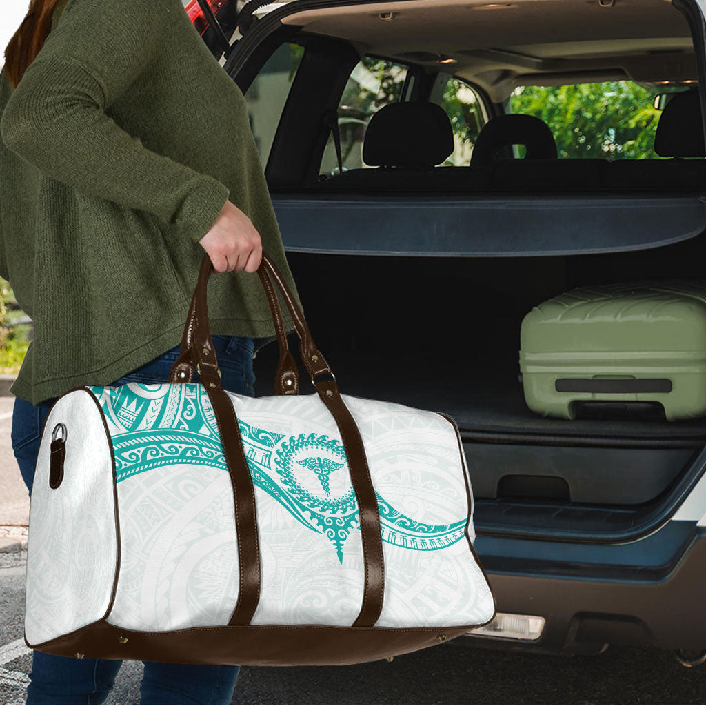 New Zealand Aotearoa Travel Bag Nurse Tribal Teal Version