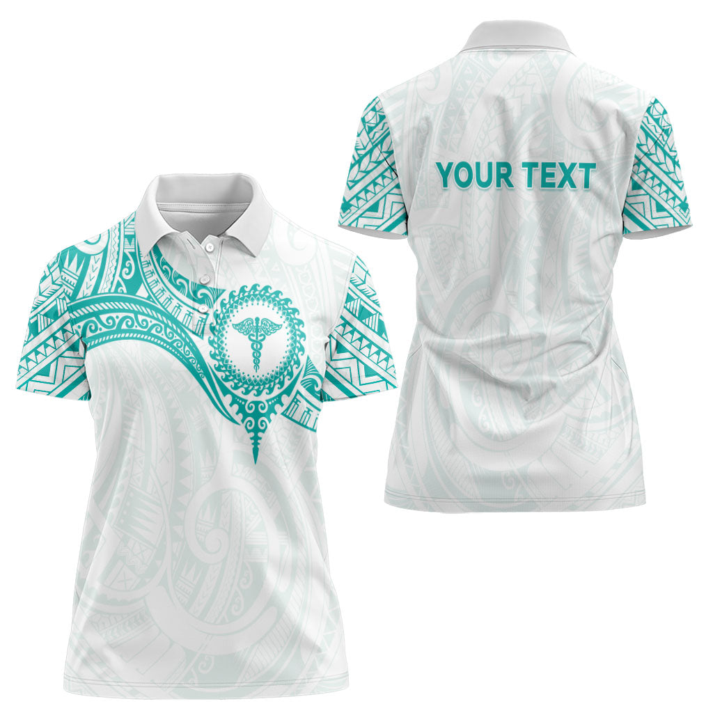 Personalised New Zealand Aotearoa Women Polo Shirt Nurse Tribal Teal Version
