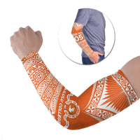 Personalised Tonga Tailulu College Arm Sleeves Tongan Kupesi Pattern