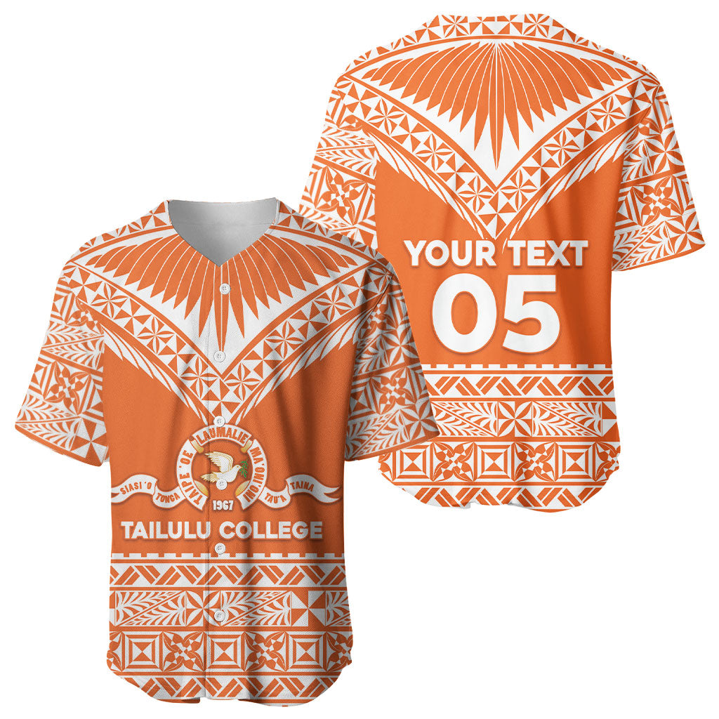 Personalised Tonga Tailulu College Baseball Jersey Tongan Kupesi Pattern