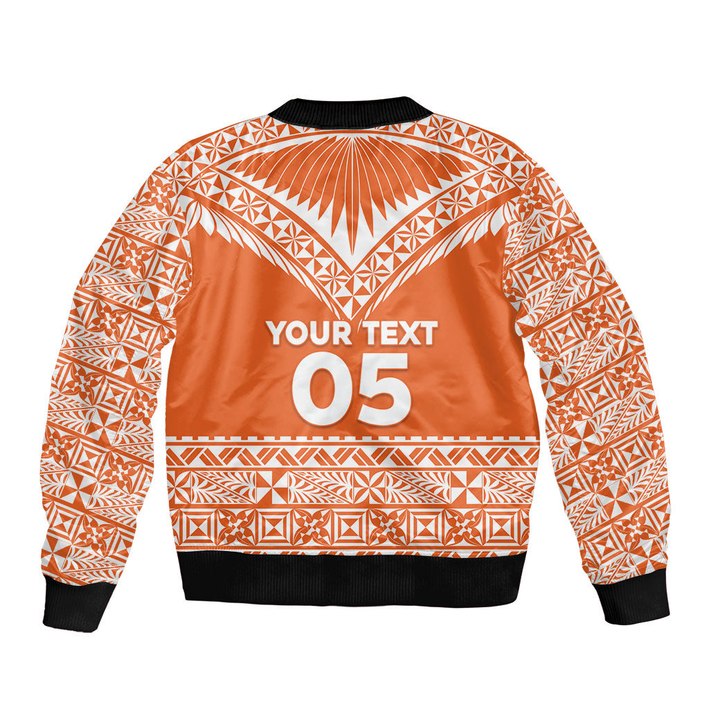 Personalised Tonga Tailulu College Bomber Jacket Tongan Kupesi Pattern