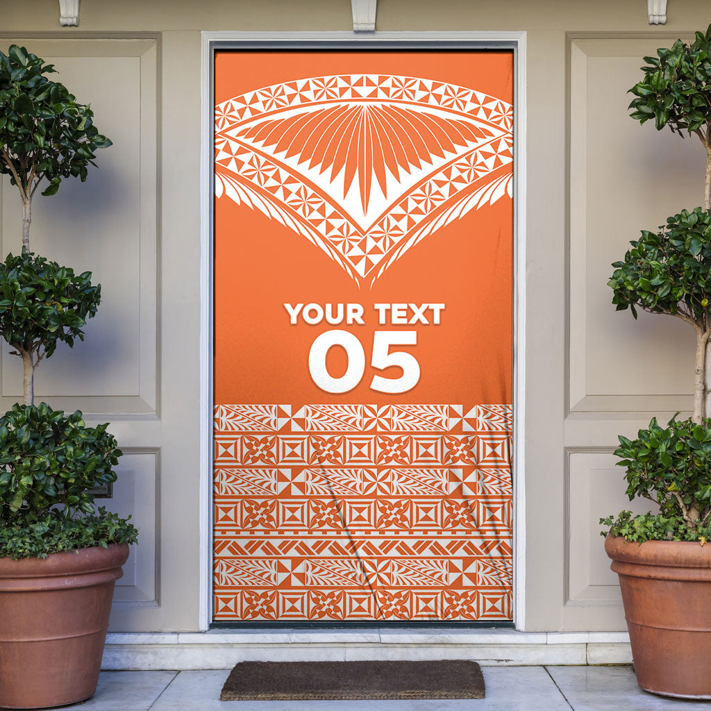 Personalised Tonga Tailulu College Door Cover Tongan Kupesi Pattern