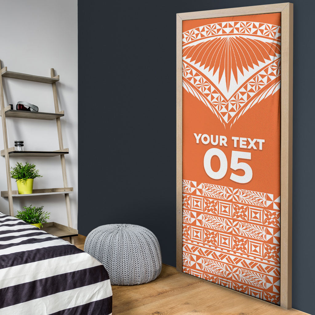 Personalised Tonga Tailulu College Door Cover Tongan Kupesi Pattern