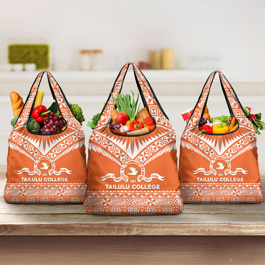 Tonga Tailulu College Grocery Bag Tongan Kupesi Pattern