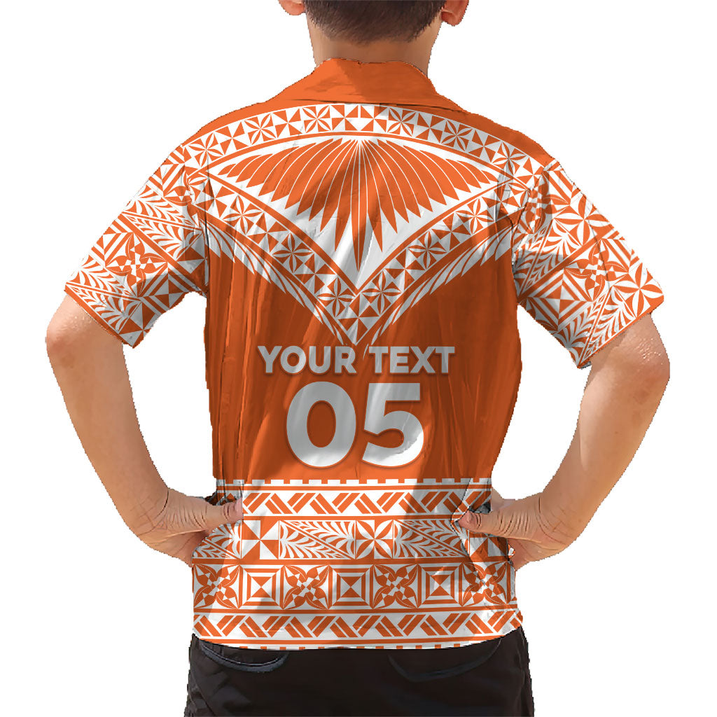 Personalised Tonga Tailulu College Kid Hawaiian Shirt Tongan Kupesi Pattern