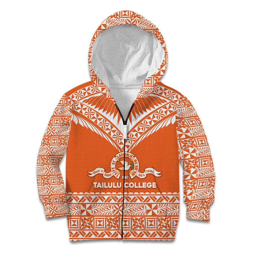 Personalised Tonga Tailulu College Kid Hoodie Tongan Kupesi Pattern