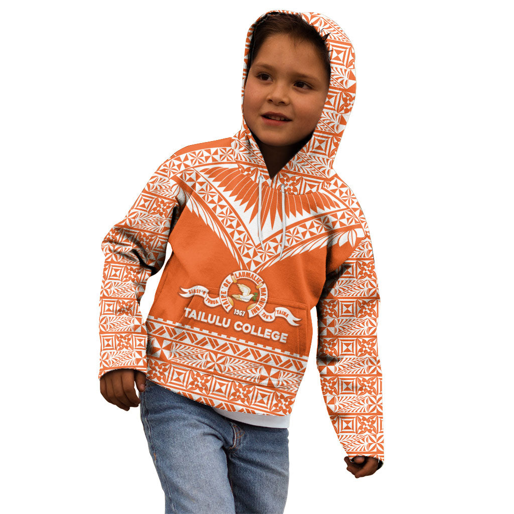 Personalised Tonga Tailulu College Kid Hoodie Tongan Kupesi Pattern