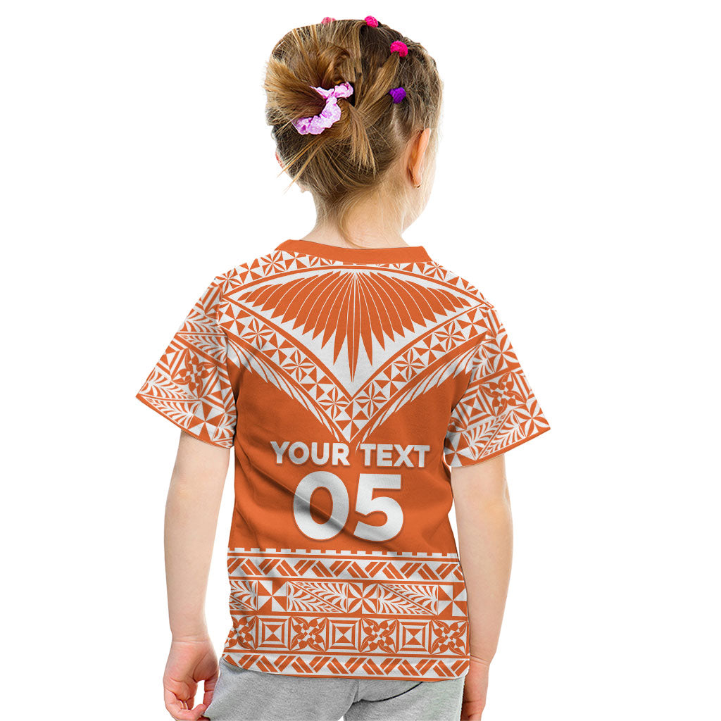Personalised Tonga Tailulu College Kid T Shirt Tongan Kupesi Pattern