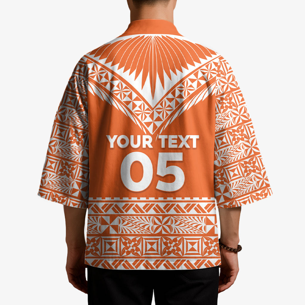 Personalised Tonga Tailulu College Kimono Tongan Kupesi Pattern