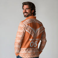 Personalised Tonga Tailulu College Long Sleeve Polo Shirt Tongan Kupesi Pattern