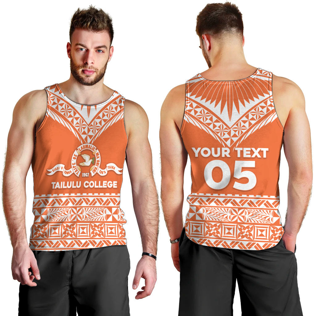 Personalised Tonga Tailulu College Men Tank Top Tongan Kupesi Pattern