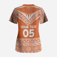 Personalised Tonga Tailulu College Scrub Top Tongan Kupesi Pattern