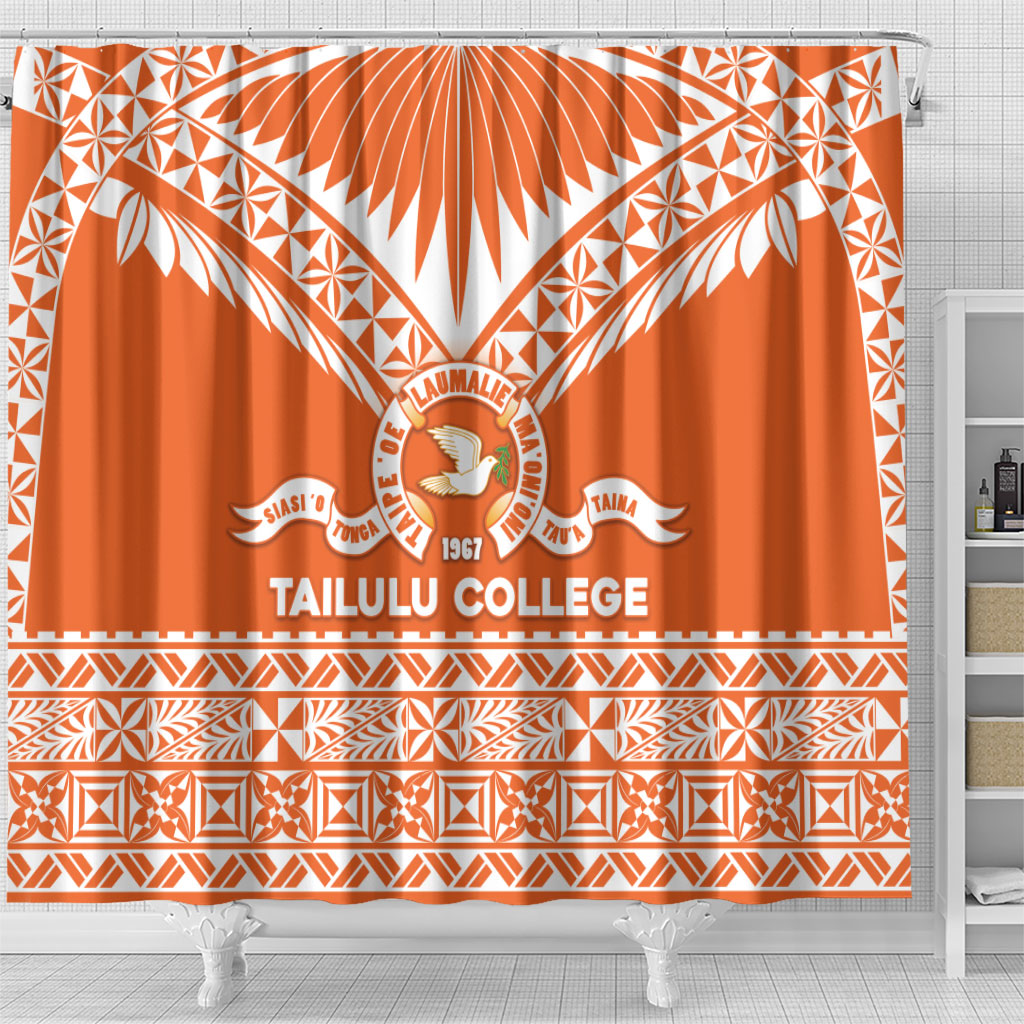 Tonga Tailulu College Shower Curtain Tongan Kupesi Pattern
