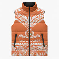Personalised Tonga Tailulu College Sleeveless Puffer Jacket Tongan Kupesi Pattern