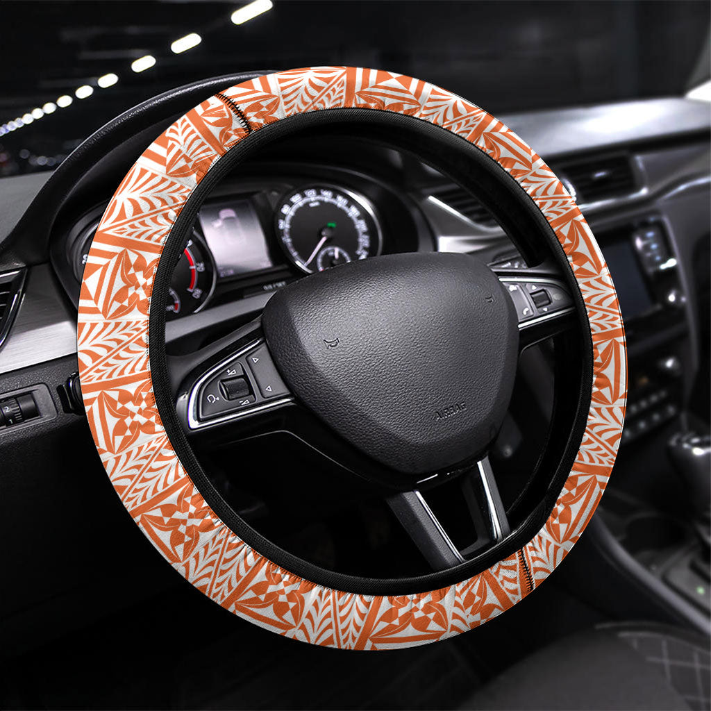Tonga Tailulu College Steering Wheel Cover Tongan Kupesi Pattern