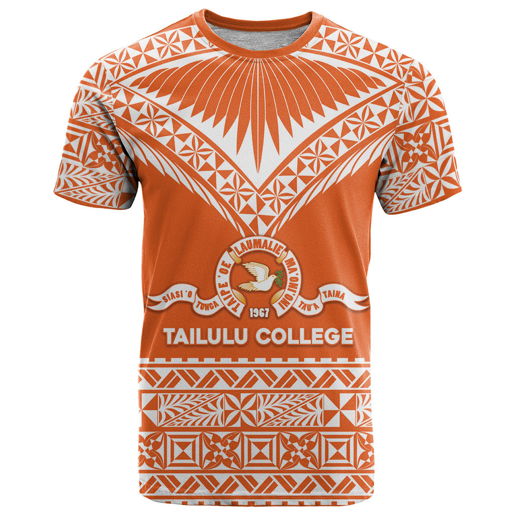 Personalised Tonga Tailulu College T Shirt Tongan Kupesi Pattern