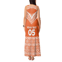 Personalised Tonga Tailulu College Tank Maxi Dress Tongan Kupesi Pattern