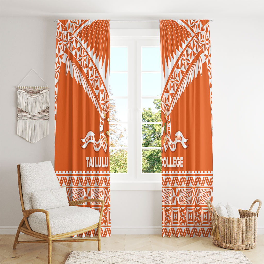 Tonga Tailulu College Window Curtain Tongan Kupesi Pattern