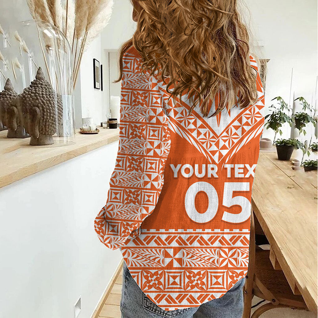 Personalised Tonga Tailulu College Women Casual Shirt Tongan Kupesi Pattern