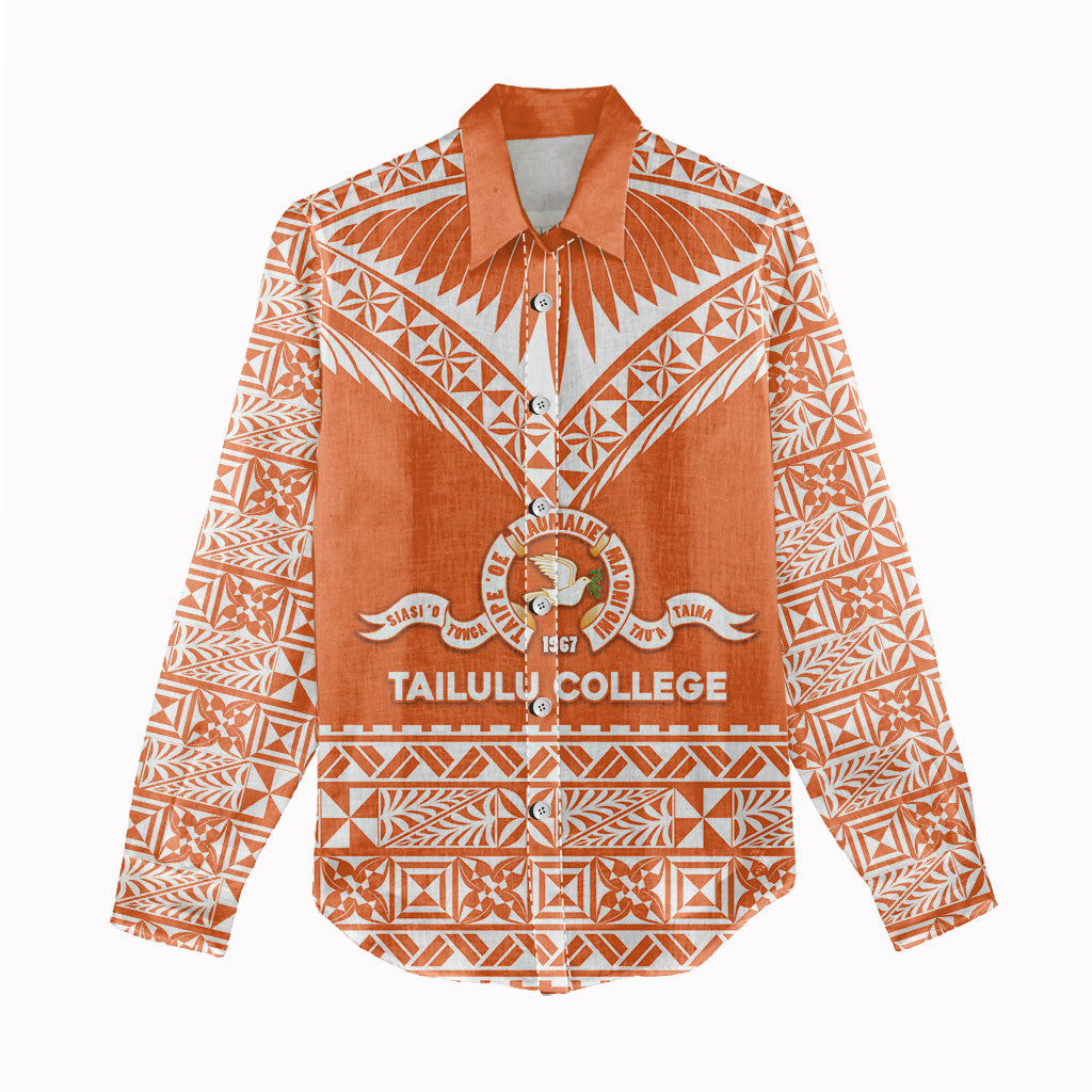 Personalised Tonga Tailulu College Women Casual Shirt Tongan Kupesi Pattern