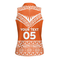 Personalised Tonga Tailulu College Women Sleeveless Polo Shirt Tongan Kupesi Pattern