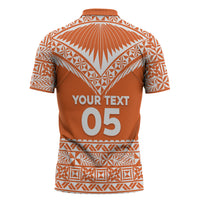 Personalised Tonga Tailulu College Zipper Polo Shirt Tongan Kupesi Pattern