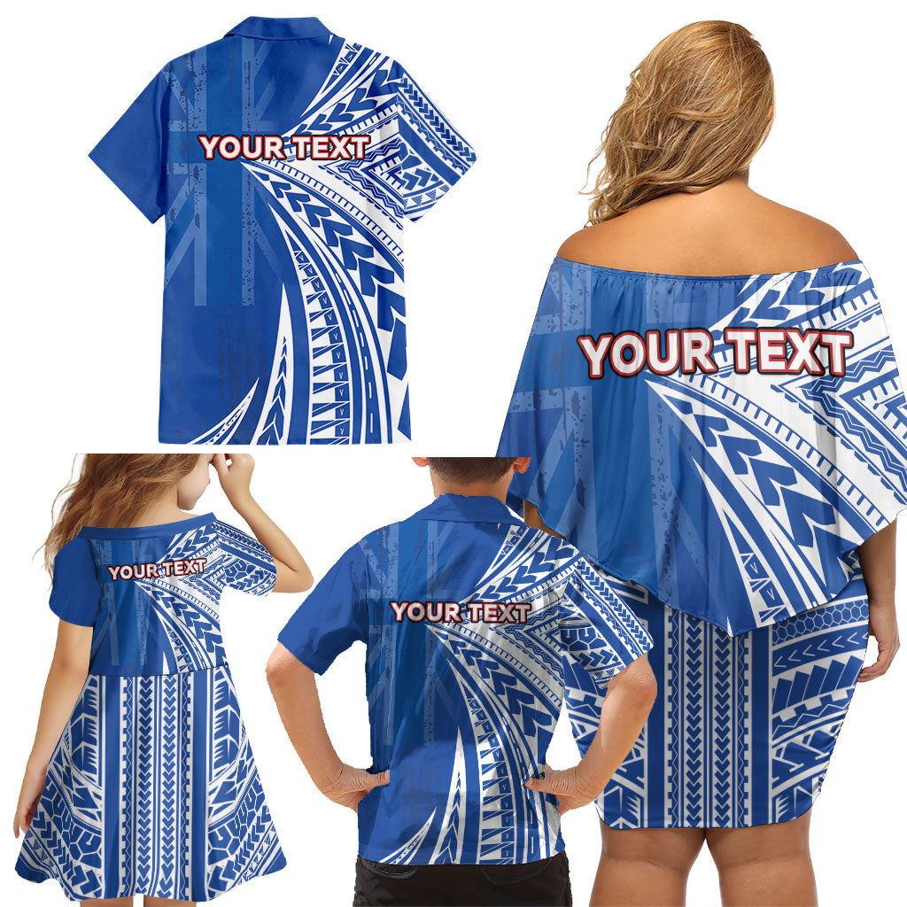 Personalised Hawaii 808 Family Matching Off Shoulder Short Dress and Hawaiian Shirt Unique Style LT05 - Polynesian Pride