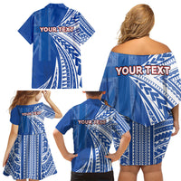 Personalised Hawaii 808 Family Matching Off Shoulder Short Dress and Hawaiian Shirt Unique Style LT05 - Polynesian Pride