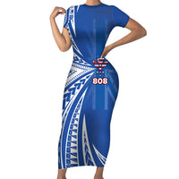 Personalised Hawaii 808 Family Matching Short Sleeve Bodycon Dress and Hawaiian Shirt Unique Style