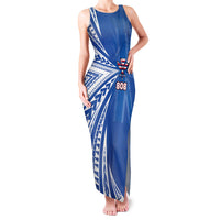 Personalised Hawaii 808 Family Matching Tank Maxi Dress and Hawaiian Shirt Unique Style LT05 Mom's Dress Blue - Polynesian Pride