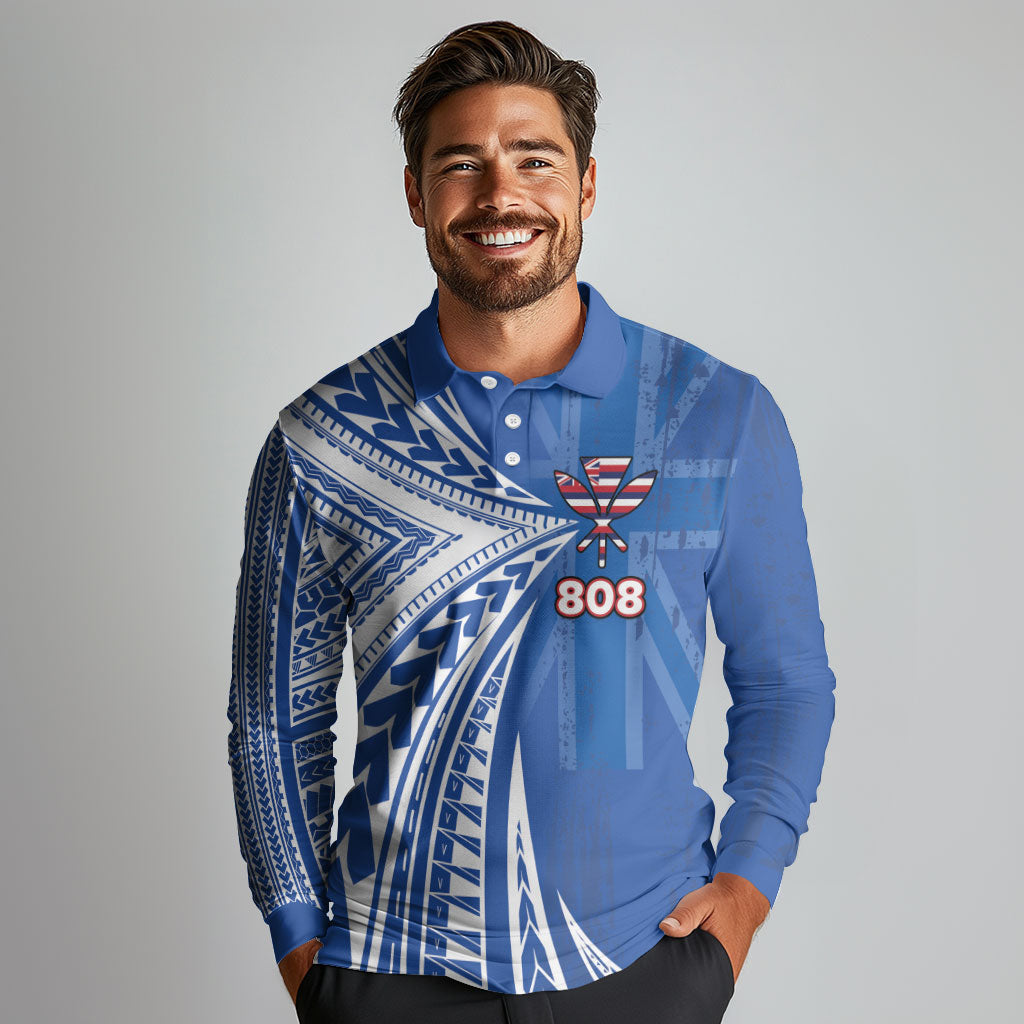 Personalised Hawaii 808 Long Sleeve Polo Shirt Unique Style