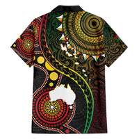 Vanuatu And Australia Aboriginal Family Matching Long Sleeve Bodycon Dress and Hawaiian Shirt Iguana And Kangaroo Together LT05 - Polynesian Pride