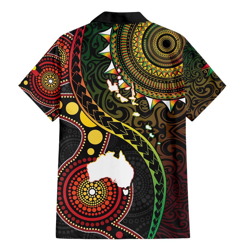 Vanuatu And Australia Aboriginal Family Matching Mermaid Dress and Hawaiian Shirt Iguana And Kangaroo Together LT05 - Polynesian Pride