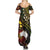 Vanuatu And Australia Aboriginal Summer Maxi Dress Iguana And Kangaroo Together