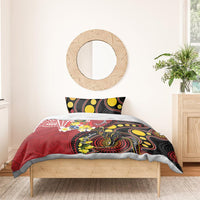 Tonga Ngatu And Australia Aboriginal Bedding Set Tongan Dove And Kangaroo Together