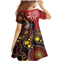 Tonga Ngatu And Australia Aboriginal Family Matching Mermaid Dress and Hawaiian Shirt Tongan Dove And Kangaroo Together LT05 - Polynesian Pride