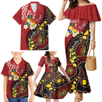 Tonga Ngatu And Australia Aboriginal Family Matching Mermaid Dress and Hawaiian Shirt Tongan Dove And Kangaroo Together LT05 - Polynesian Pride