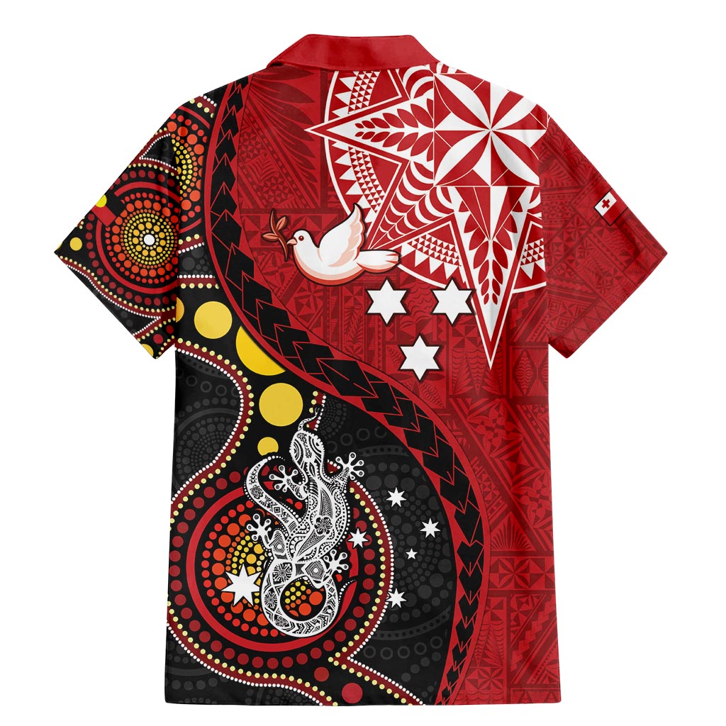 Tonga Ngatu And Australia Aboriginal Family Matching Mermaid Dress and Hawaiian Shirt Tongan Dove And Kangaroo Together LT05 - Polynesian Pride