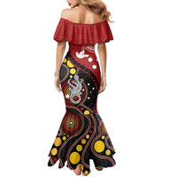 Tonga Ngatu And Australia Aboriginal Family Matching Mermaid Dress and Hawaiian Shirt Tongan Dove And Kangaroo Together LT05 - Polynesian Pride